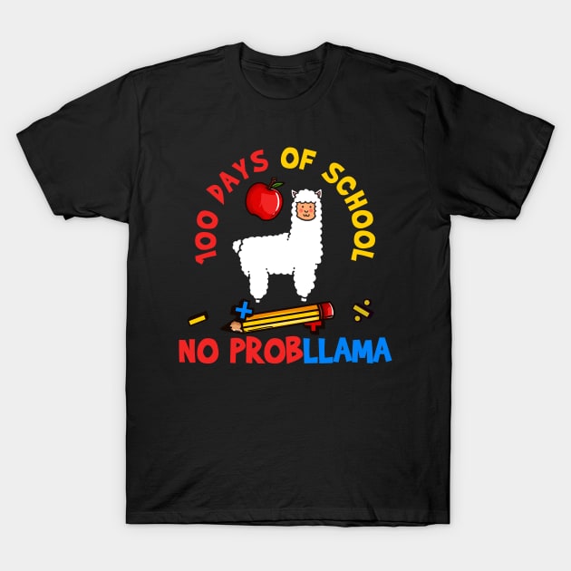 100 Days of School Llama T-Shirt by KAWAIITEE